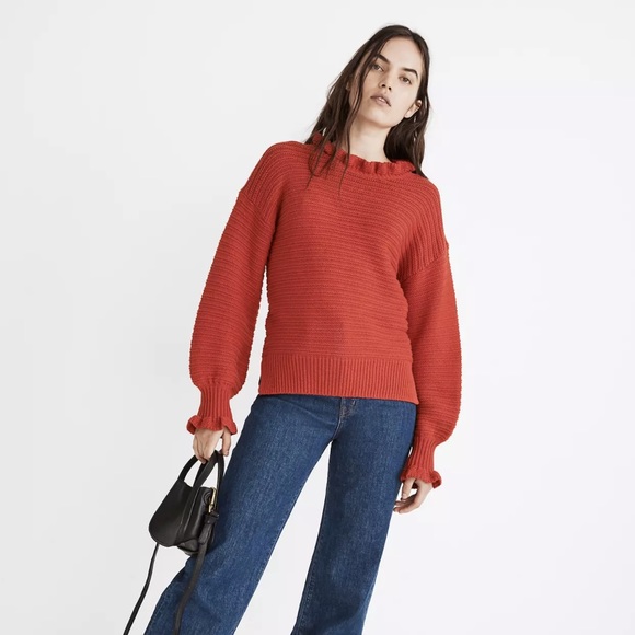 madewell ruffle sweater